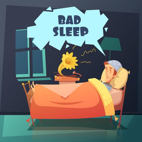 Ilustração do sono ruim vetor