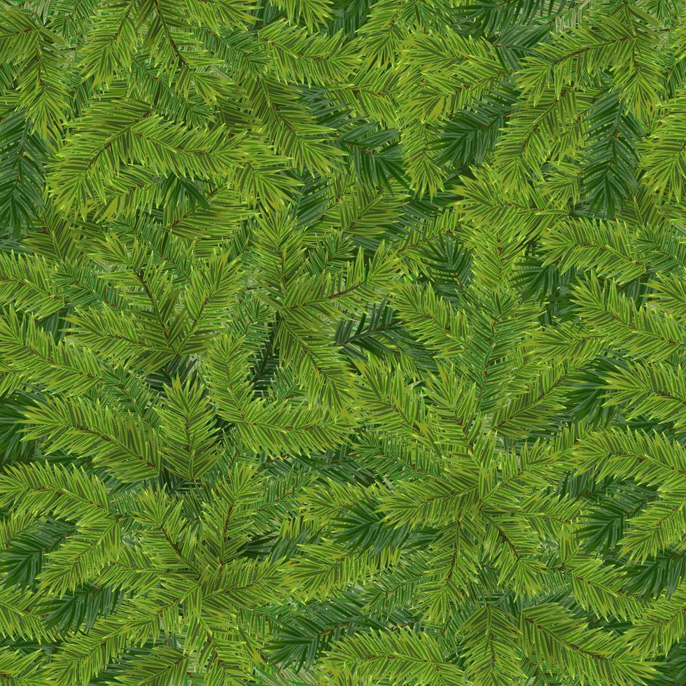 fundo verde realista de galhos de pinheiro com agulhas vetor