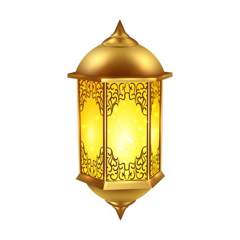 Ícone de lâmpada de Ramadã realista vetor