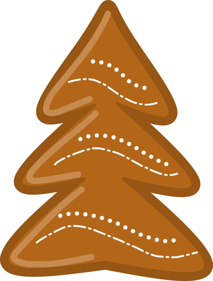 biscoito de gengibre com ilustração vetorial de glacê de açúcar. biscoitos de natal tradicionais. vetor
