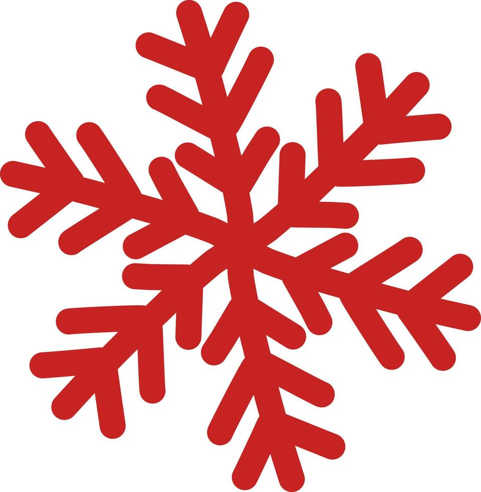 ilustração em vetor elemento decoração floco de neve de inverno vermelho. ornamento de gelo vermelho. elemento decorativo de feriado de natal