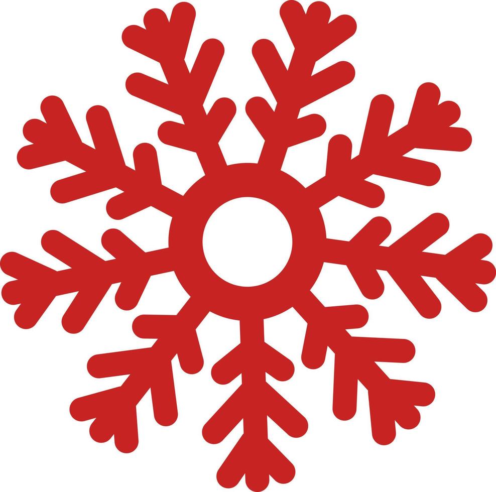 ilustração em vetor elemento decoração floco de neve de inverno vermelho. ornamento de gelo vermelho. elemento decorativo de feriado de natal