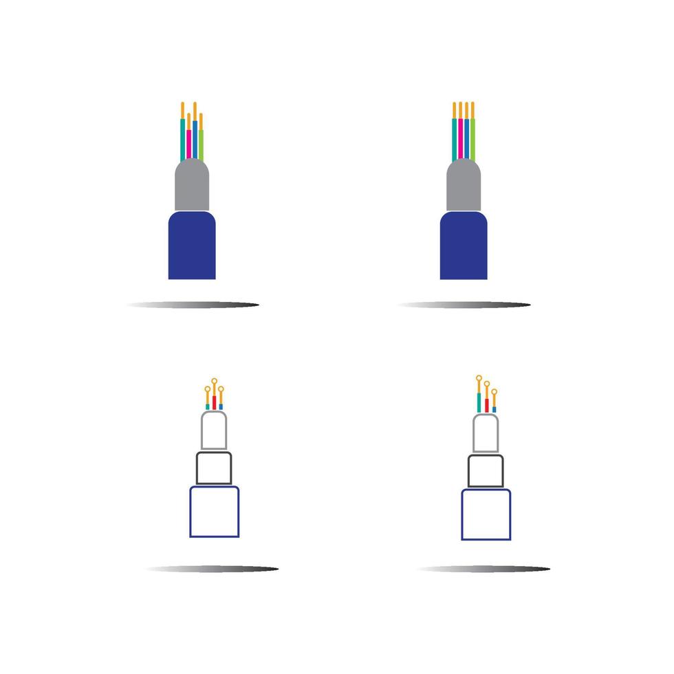 modelo de design de ilustração de ícone de vetor de cabo de fibra óptica