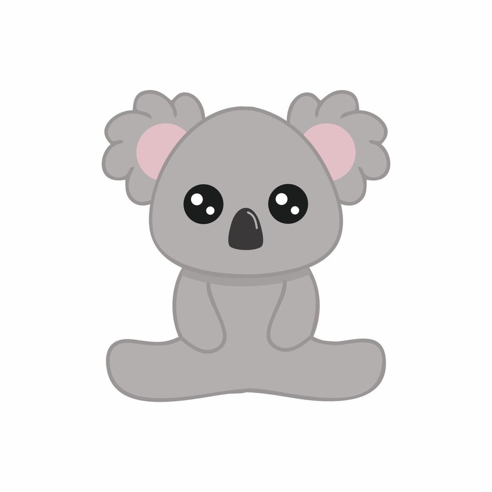 coala bonito com olhos grandes, isolado em um fundo branco. ilustração vetorial no estilo cartoon vetor