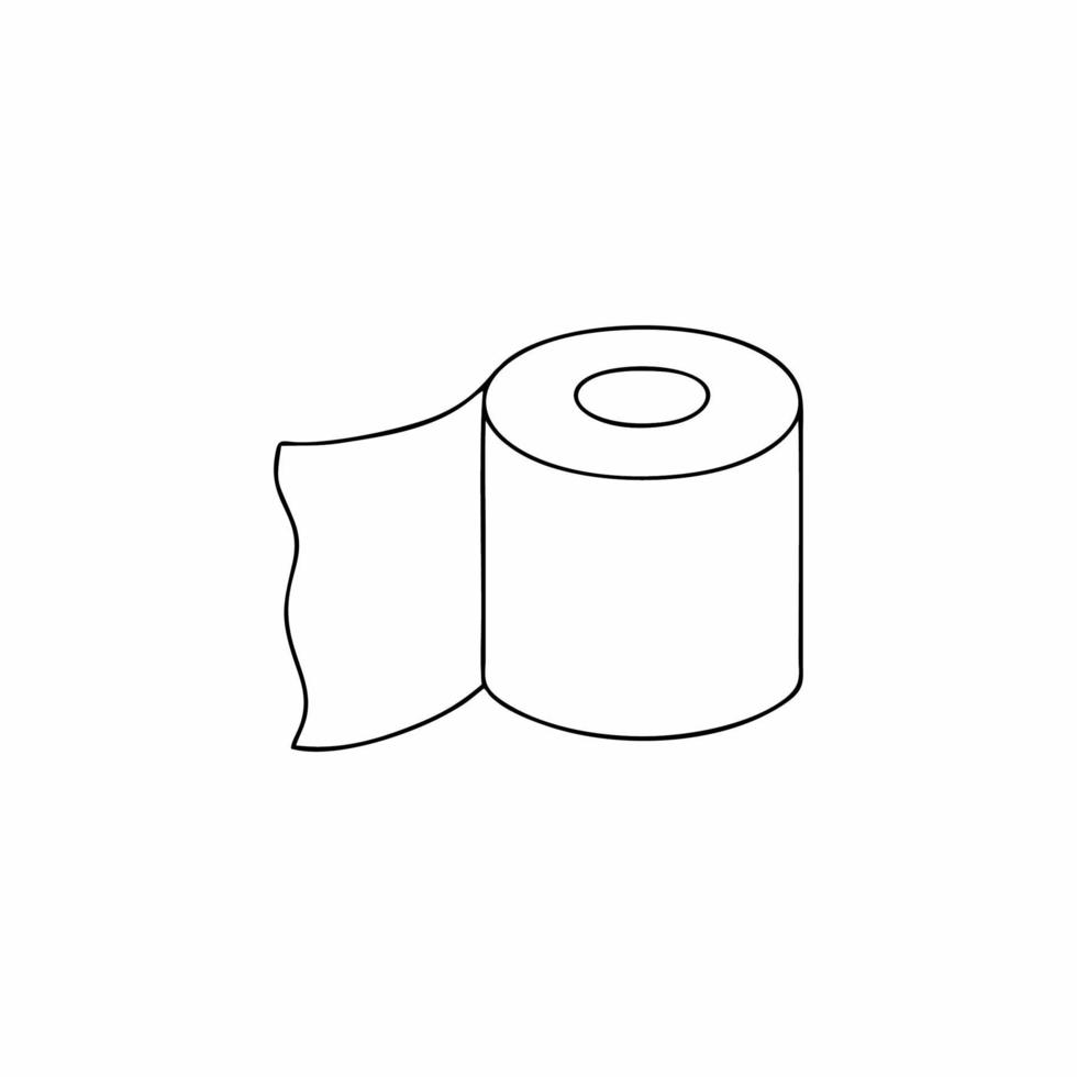 papel higiênico em um rolo. ilustração vetorial no estilo doodle. vetor