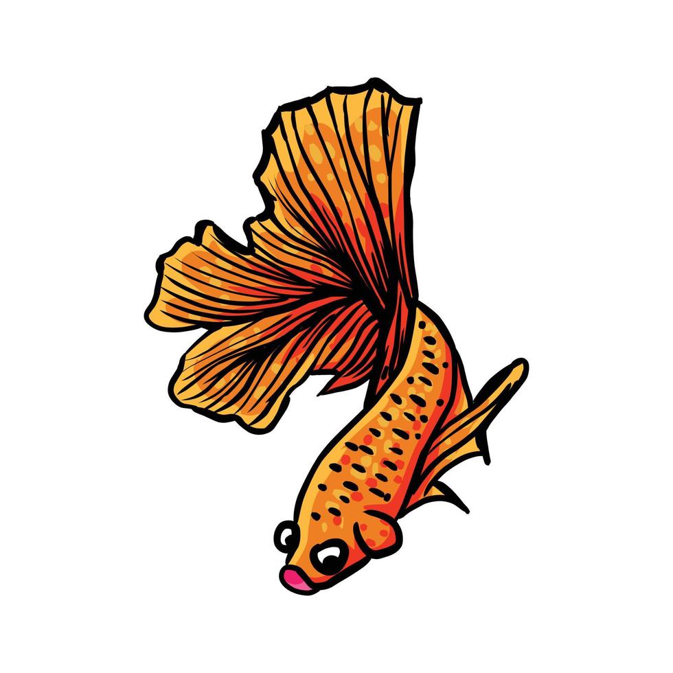projeto vetor peixe betta exclusivo ou peixe lutador adequado para logotipo de loja de peixes ornamentais, etc.