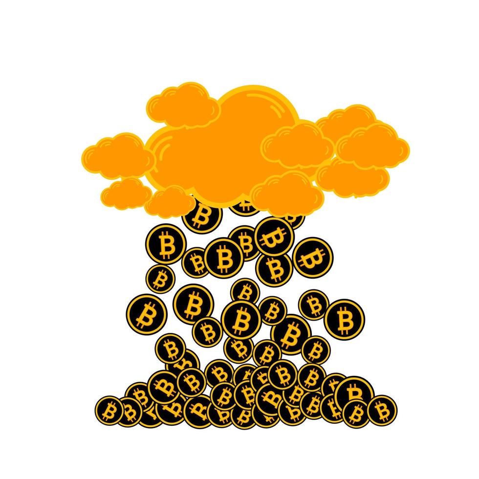 ilustração das ações do vetor bitcoin. ilustração em vetor conceito moeda eletrônica. ícone de bitcoin. imagem de criptomoeda. vetor de bitcoin de ouro. dinheiro virtual