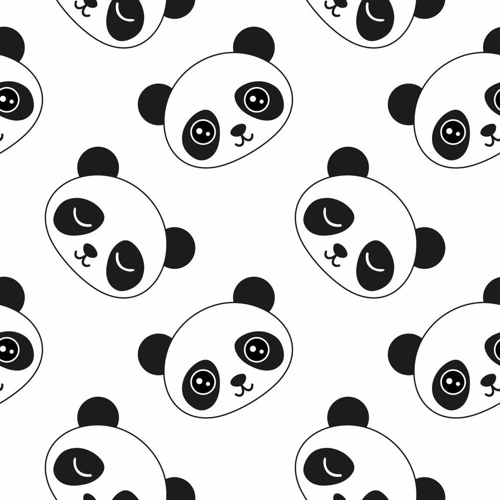 fundo sem costura sem costura com pandas para costurar roupas infantis. papel de parede para impressão em tecido ou papel de embalagem. vetor