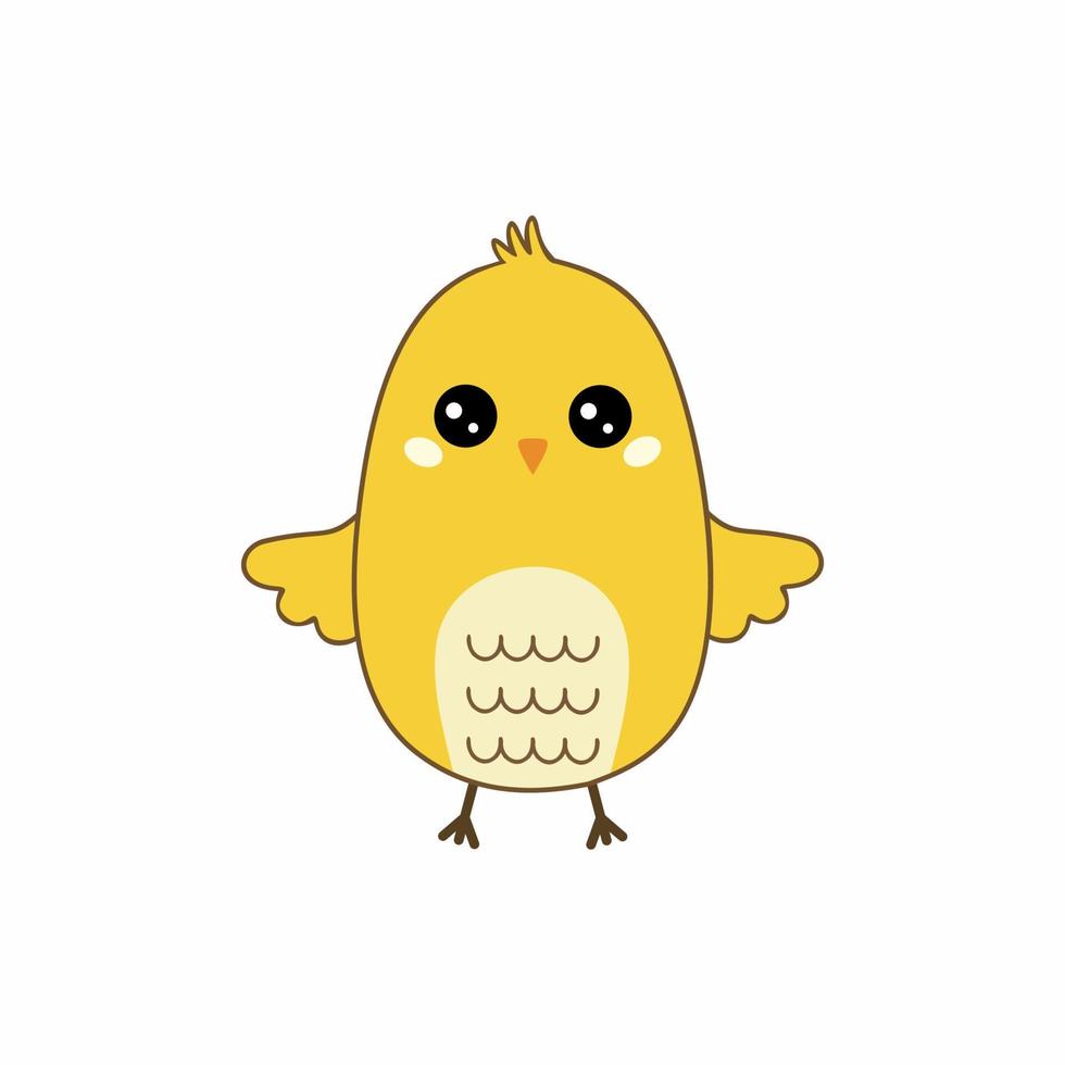 frango amarelo fofo. ilustração vetorial para cartões com animais. um personagem para crianças. vetor