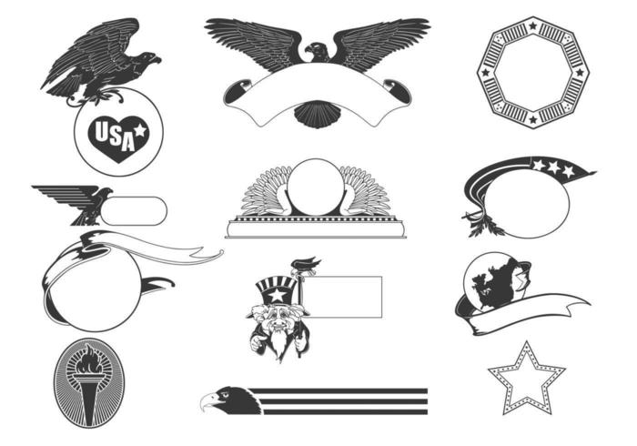 Patriotic USA Label Vector Pack