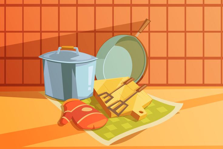 Ilustração de utensílios de cozinha vetor