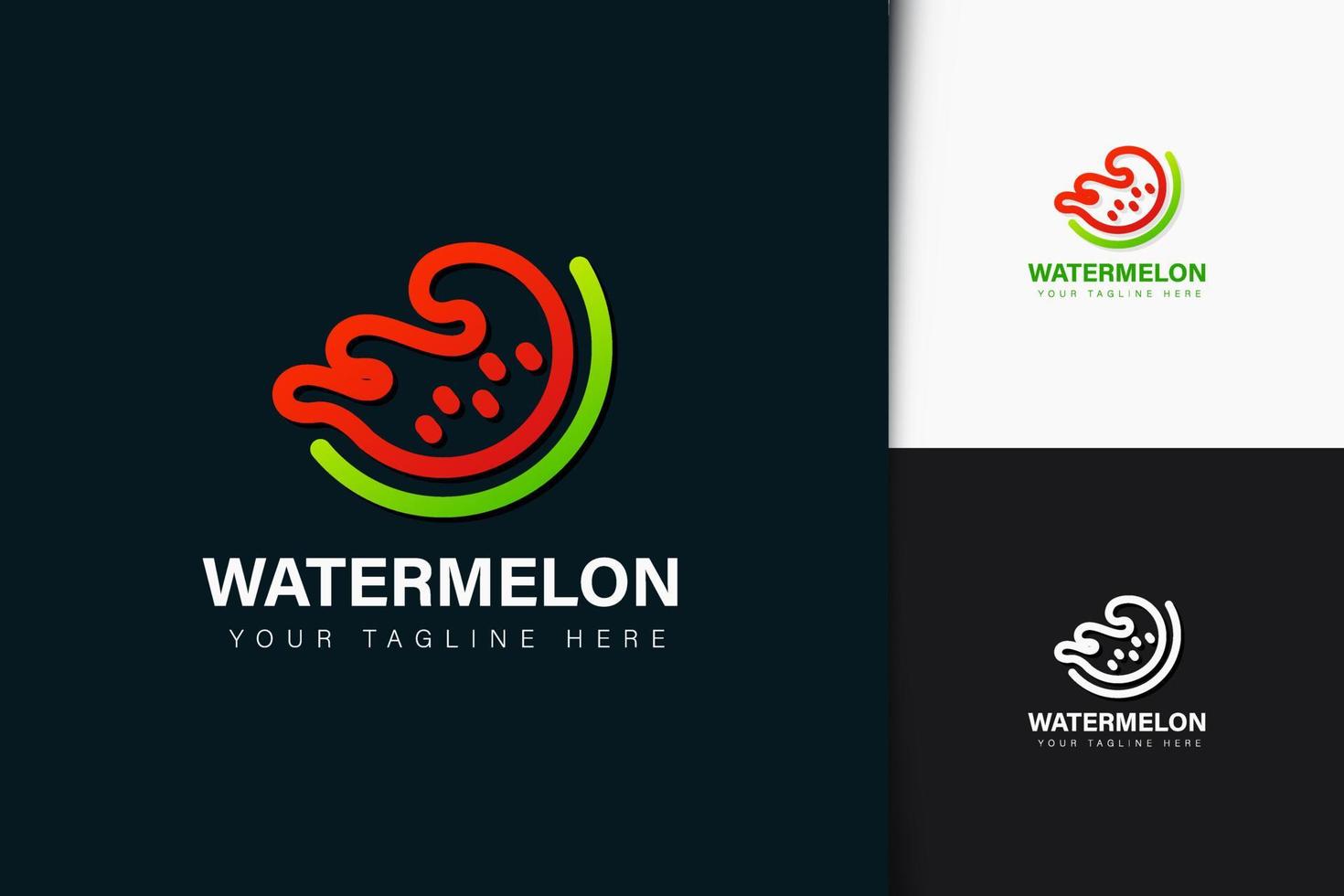 design de logotipo de melancia com gradiente vetor