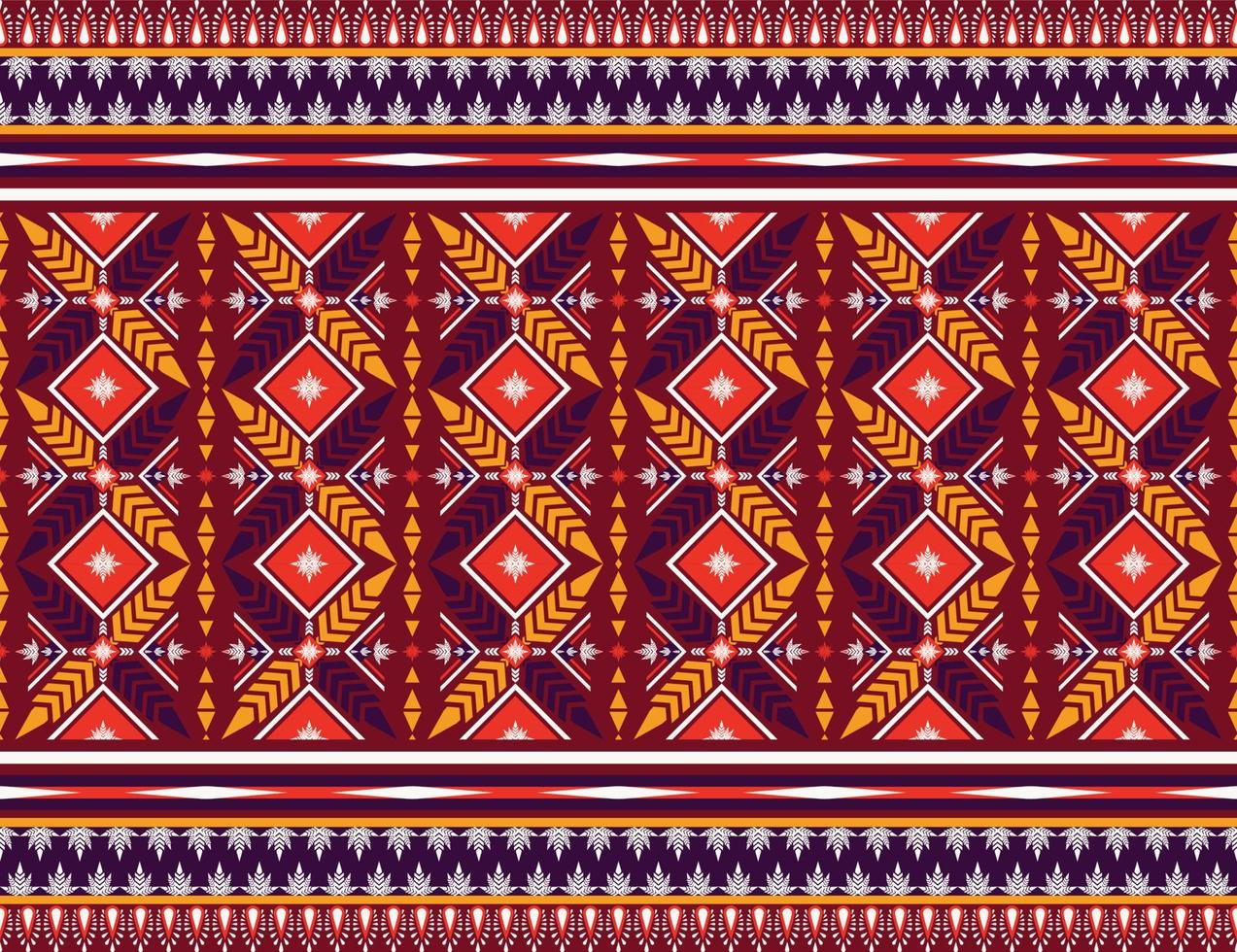 Tecido étnico textura padrão abstrato geométrico vetorial asteca oriental ilustração retro bordado repetindo telha de cerâmica vetor