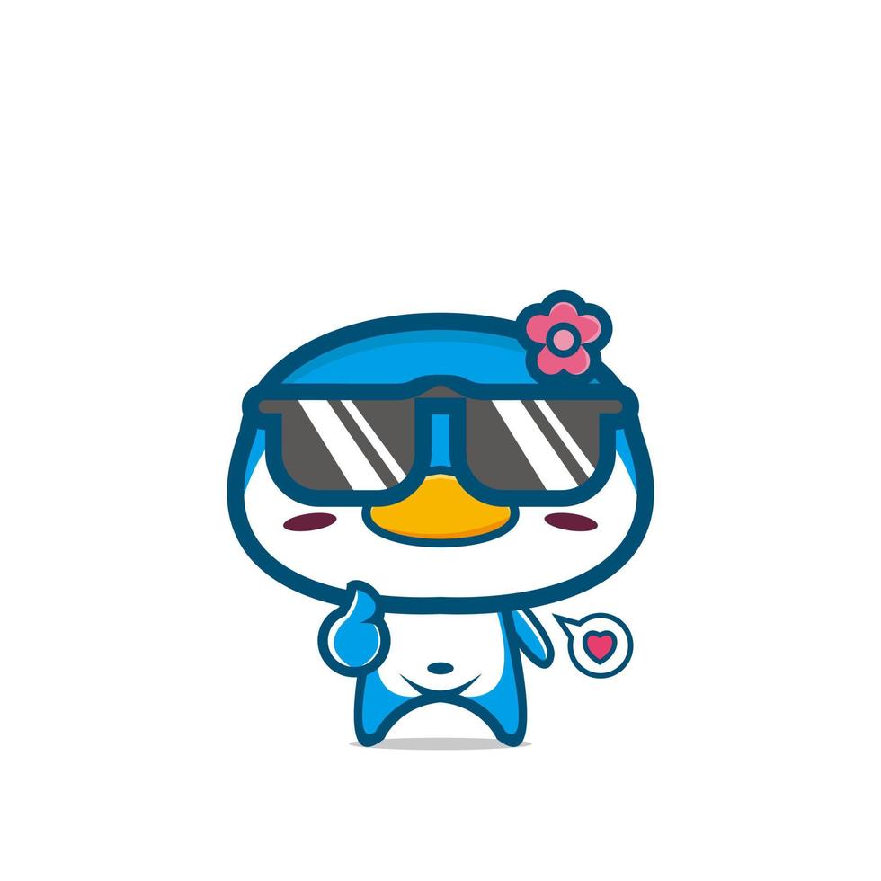 personagem de desenho animado bonito pinguim mascote vetor