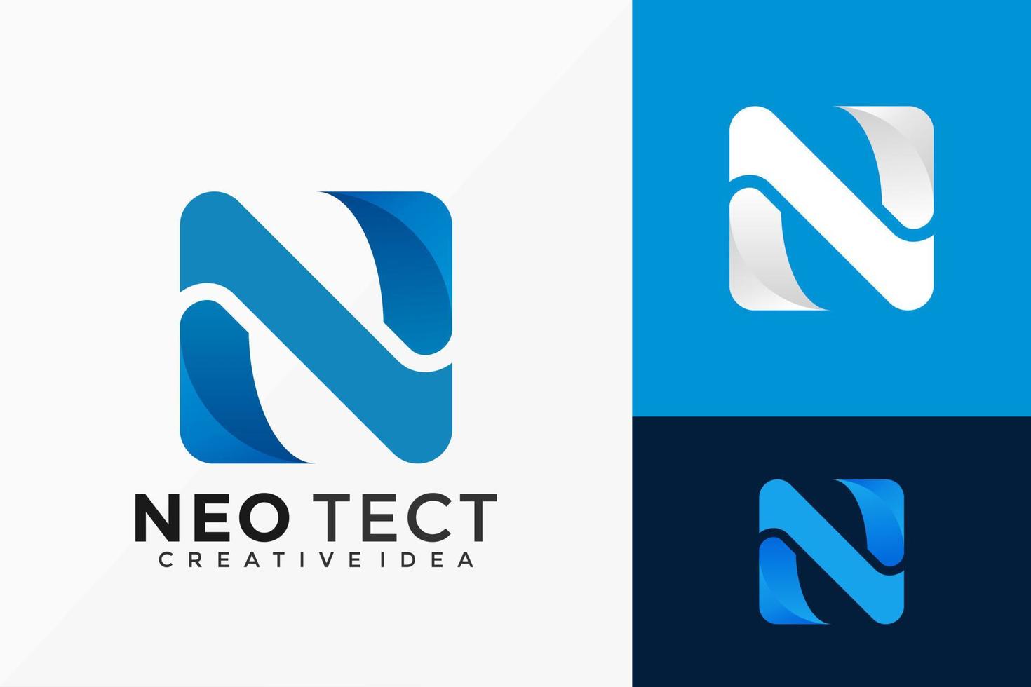 carta n design de logotipo de neotecnologia. emblema abstrato, conceito de projetos, logotipos, elemento de logotipo para modelo. vetor