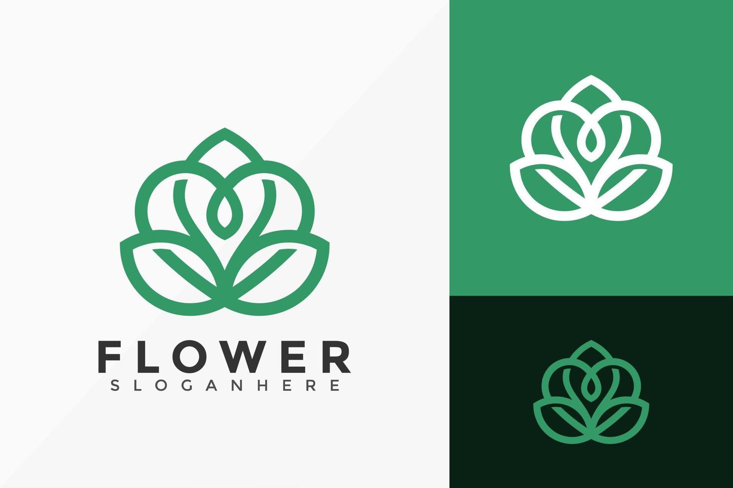 Design de logotipo de flor de lótus, logotipos minimalistas, modelo de ilustração vetorial vetor