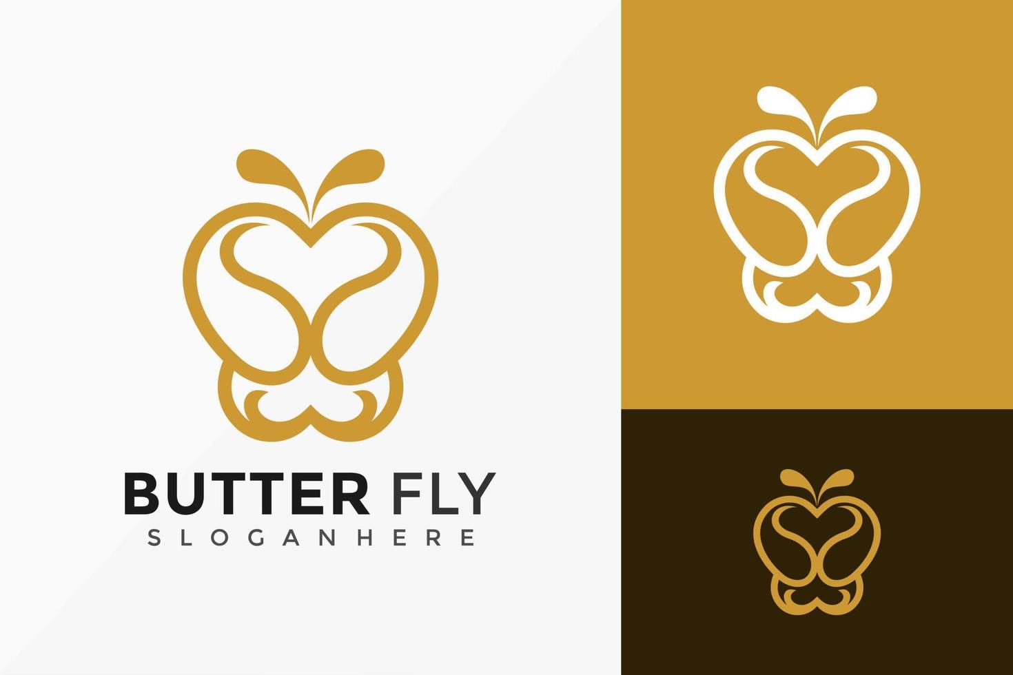 incrível design de logotipo de borboleta, logotipos minimalistas, modelo de ilustração vetorial vetor