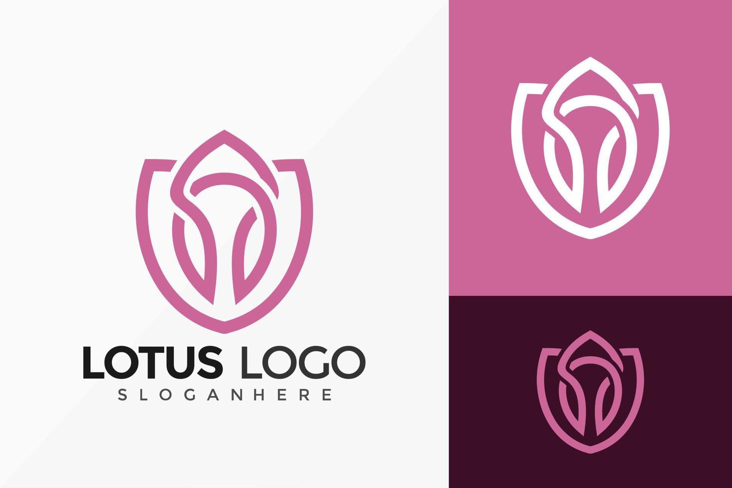 design de vetor de logotipo criativo de flor de lótus. emblema abstrato, conceito de projetos, logotipos, elemento de logotipo para modelo.