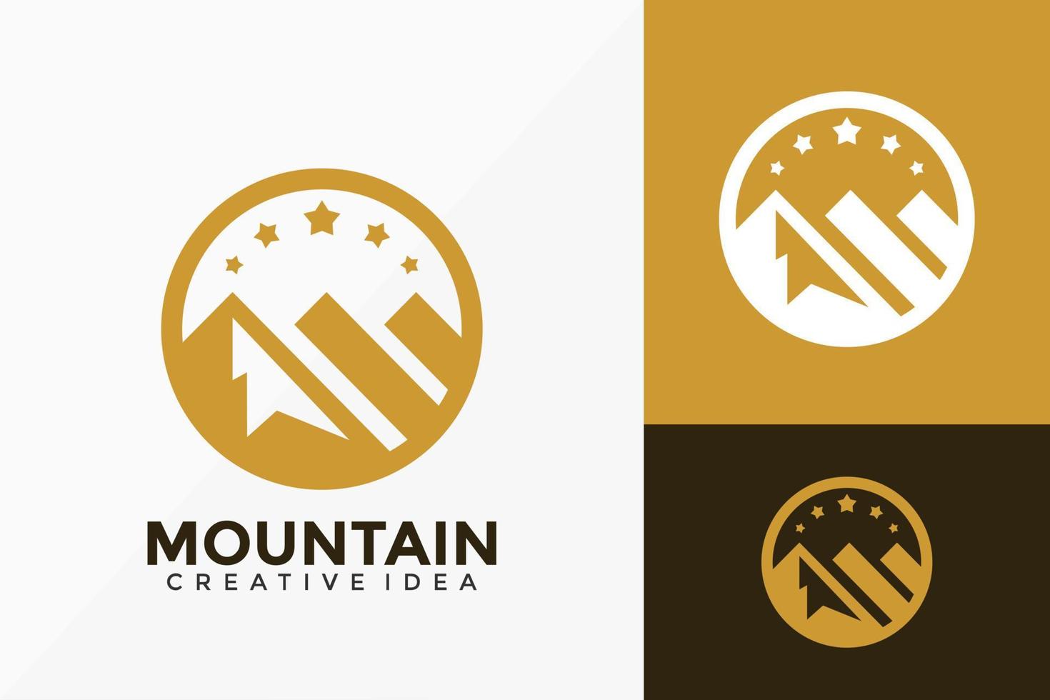 design de logotipo de vetor de aventura de montanha de luxo. emblema abstrato, conceito de projetos, logotipos, elemento de logotipo para modelo.