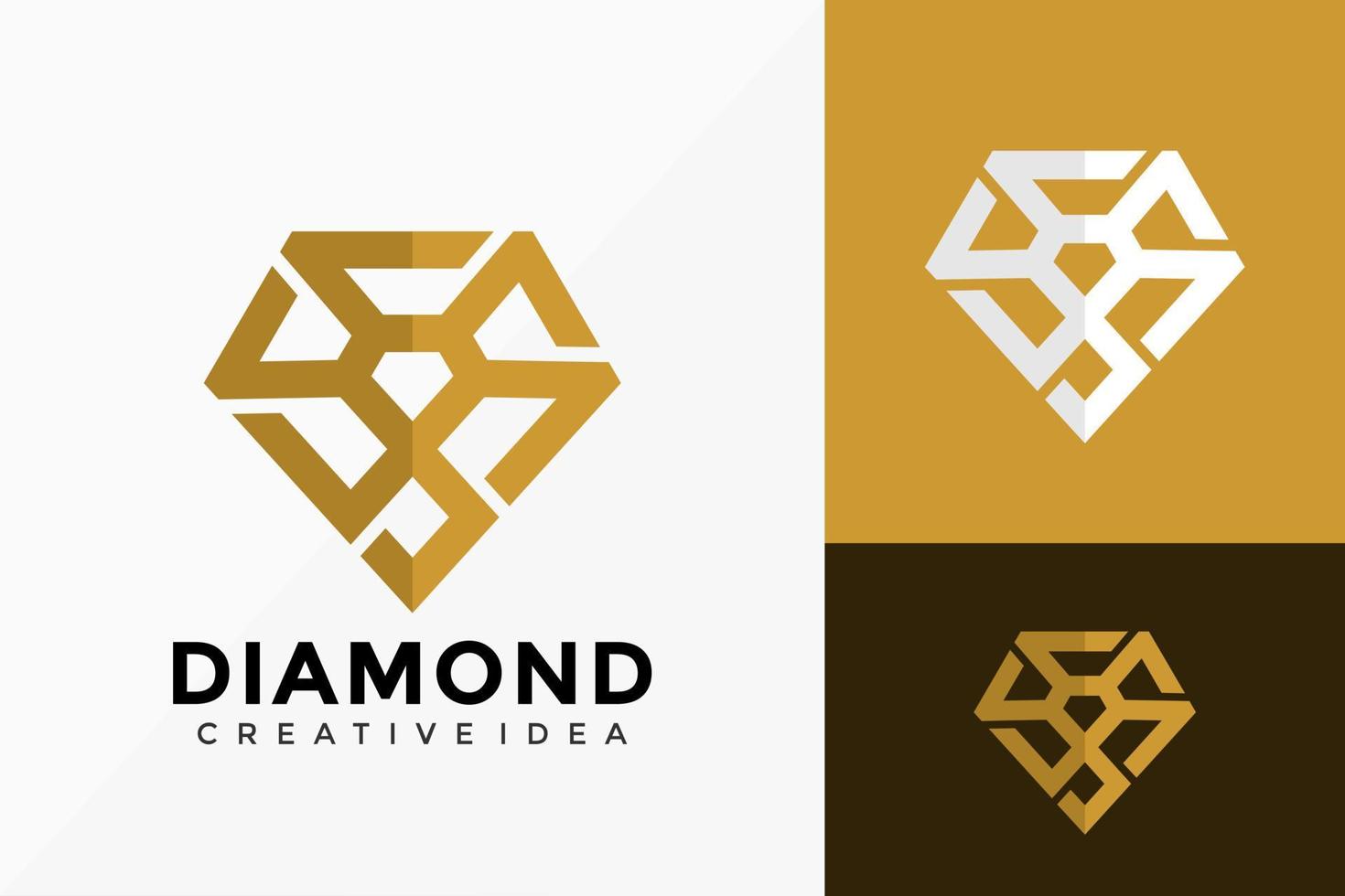 projeto abstrato do vetor do logotipo do diamante de luxo. emblema abstrato, conceito de projetos, logotipos, elemento de logotipo para modelo.