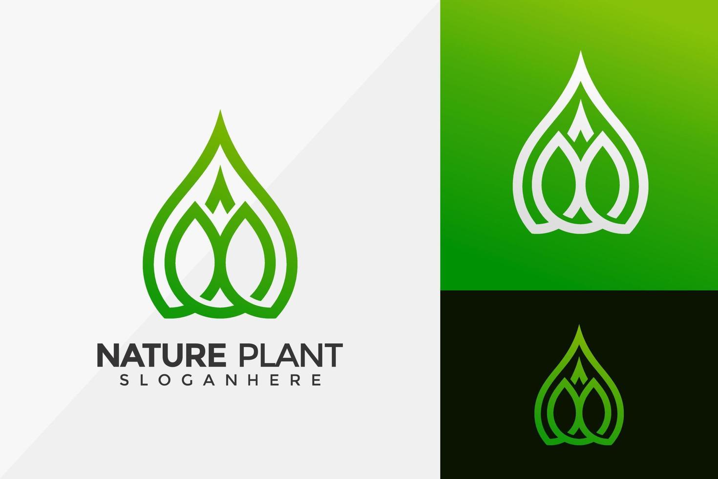 design de logotipo de folha de planta de natureza, design de logotipo moderno modelo de ilustração vetorial vetor