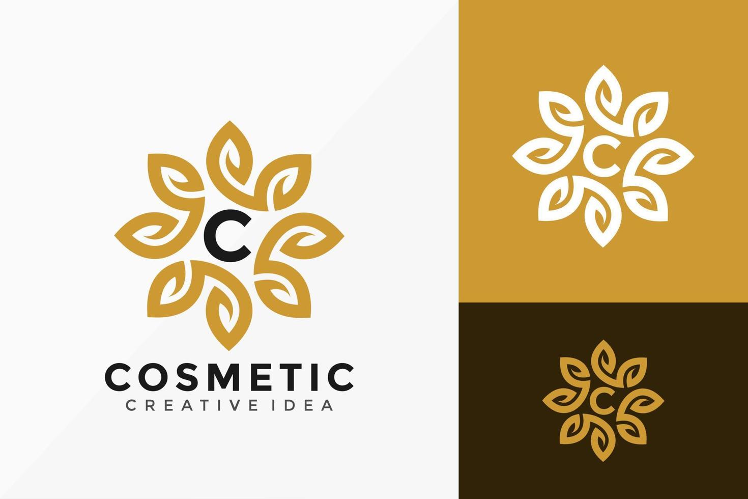 design de vetor de logotipo cosmético de flor de beleza. emblema abstrato, conceito de projetos, logotipos, elemento de logotipo para modelo.