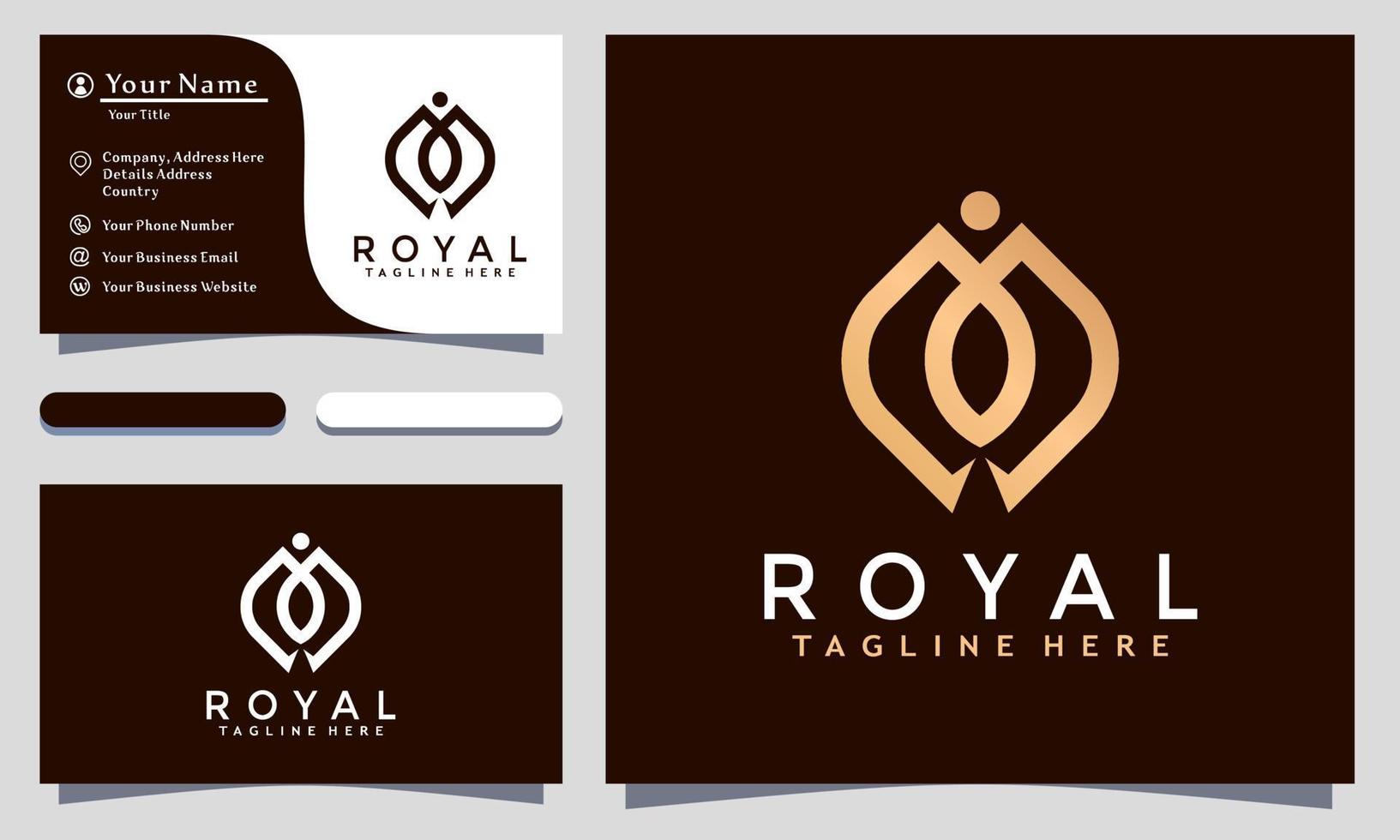 letra m minimalista moderna design de logotipo de luxo real e modelo. cartão de visita dourado elegante ornement ícone vetor