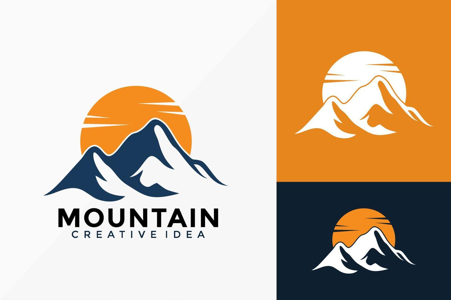 incrível montanha aventura logo vector design. emblema abstrato, conceito de projetos, logotipos, elemento de logotipo para modelo.