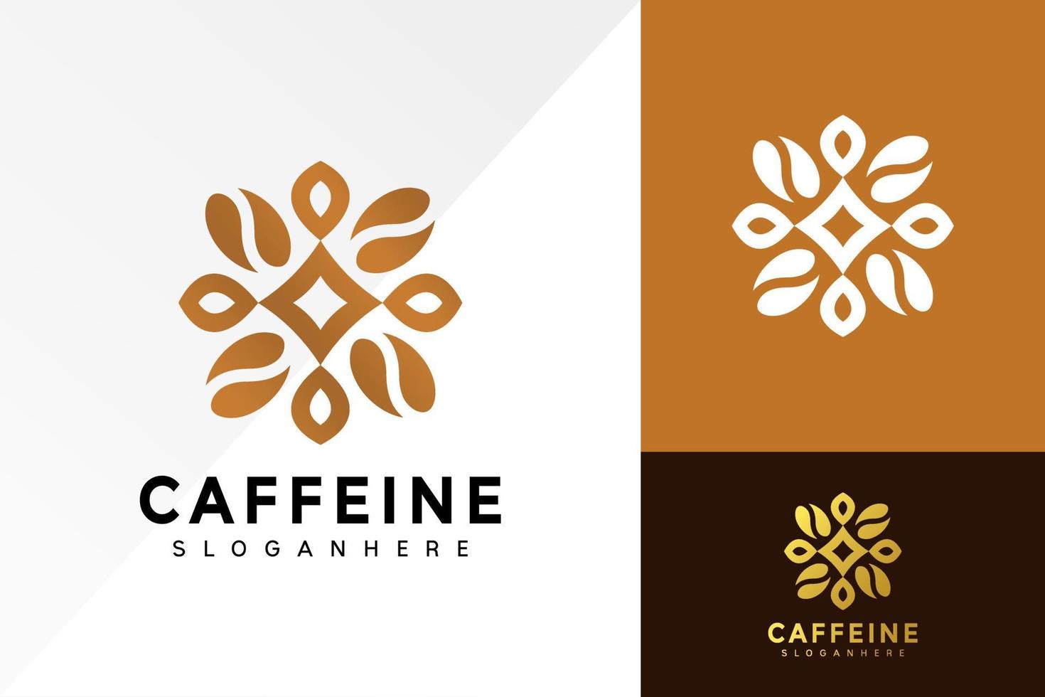 design de logotipo coffeine, vetor de logotipos de empresas de grãos de café, logotipo moderno, modelo de ilustração vetorial de designs de logotipo