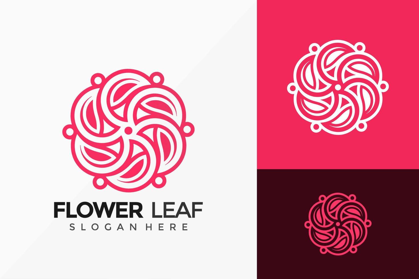 design de logotipo de folha de flor de beleza. modelo de ilustração vetorial de designs de logotipos de ideia moderna vetor