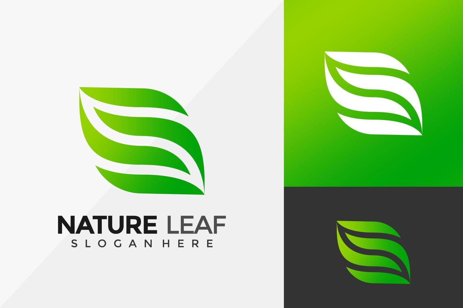 letra s design de logotipo de folha de natureza, design de logotipo moderno modelo de ilustração vetorial vetor