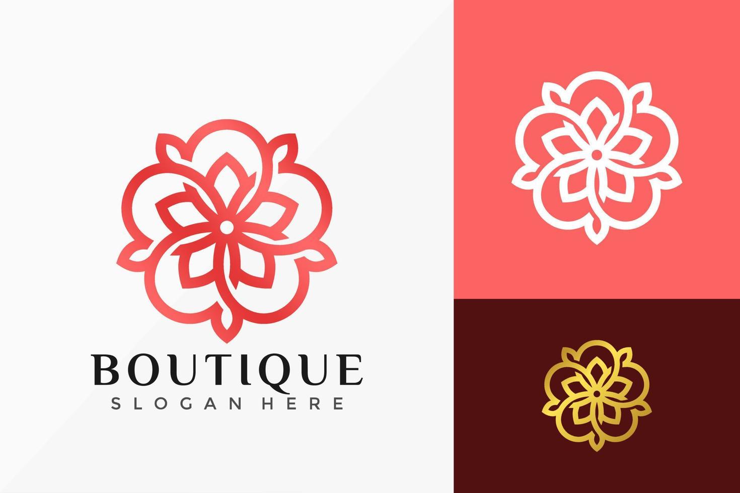 design floral estrela boutique logo vector. emblema abstrato, conceito de projetos, logotipos, elemento de logotipo para modelo. vetor