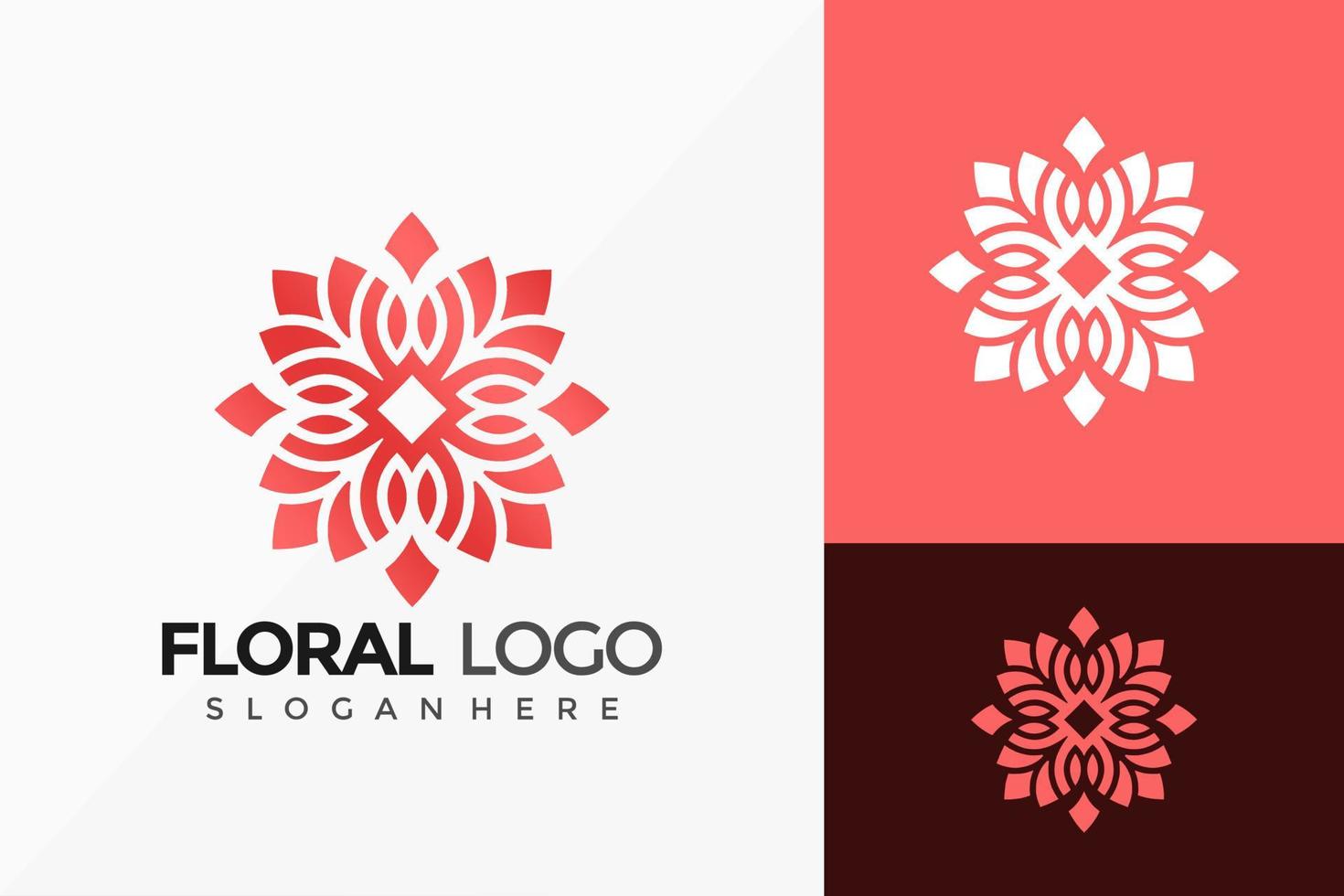 design de logotipo criativo de ornamento floral. modelo de ilustração vetorial de designs de logotipos de ideia moderna vetor