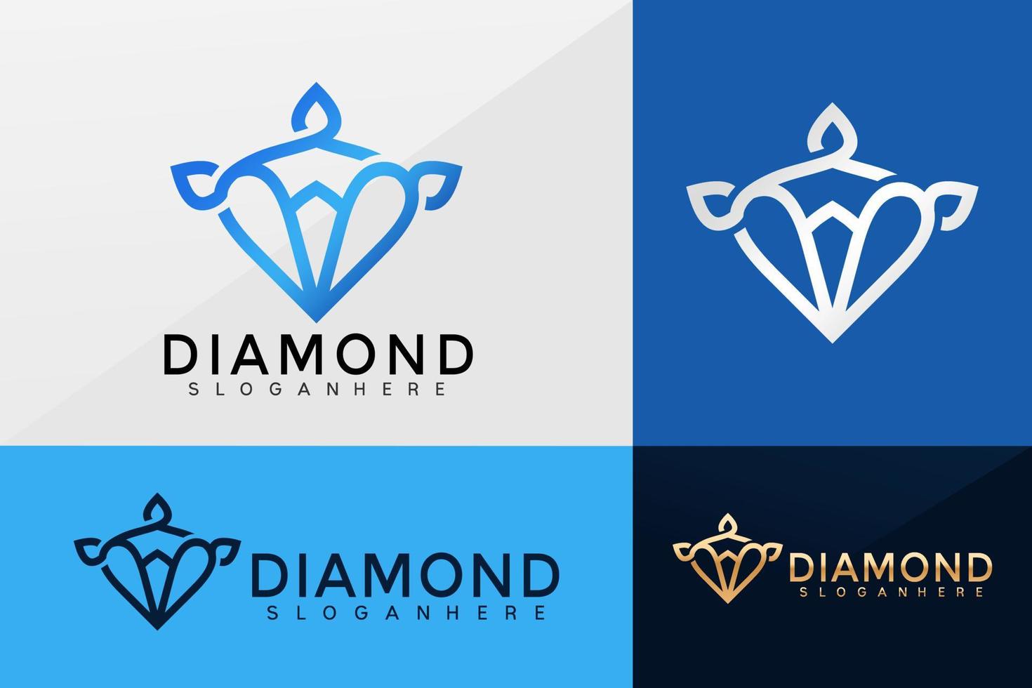 vetor de logotipo de negócios de joias de diamante, design de logotipos de identidade de marca, logotipo moderno, modelos de ilustração vetorial de designs de logotipo