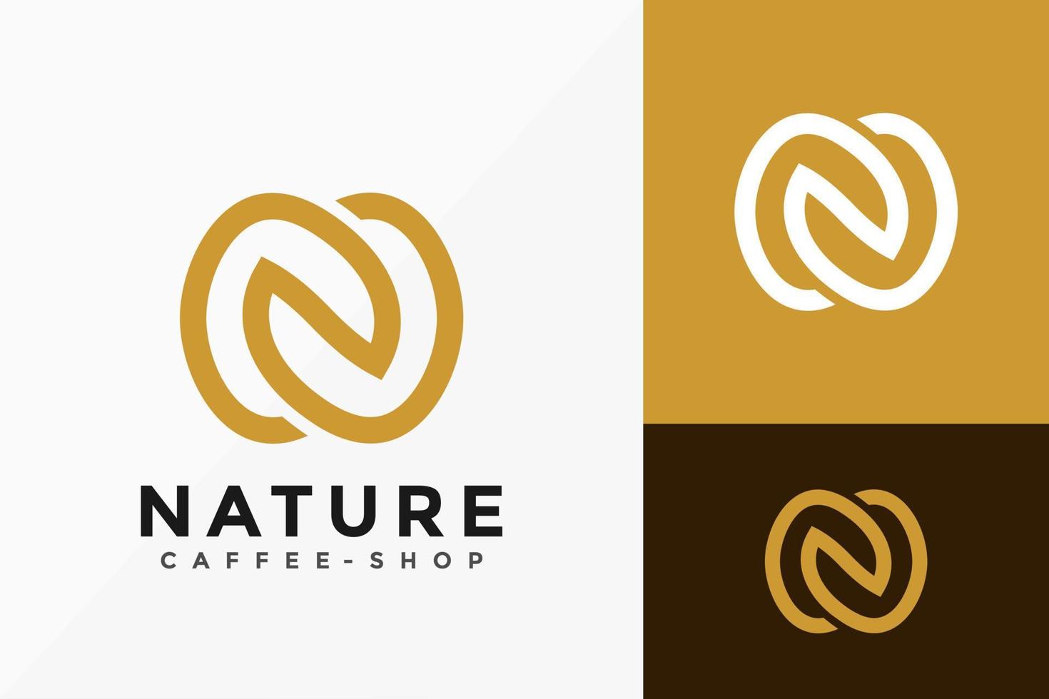 letra n natureza café logotipo design, criativos modernos logotipos designs ilustração vetorial modelo vetor