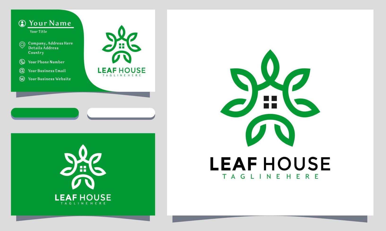 vetor de logotipo de casa de folhas, projeto de logotipo de folhas de casa de natureza, logotipo moderno, modelos de ilustração vetorial de projetos de logotipo