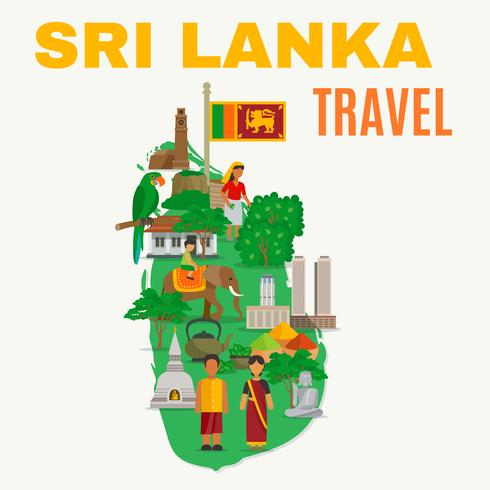 Ilustração plana de Sri Lanka vetor