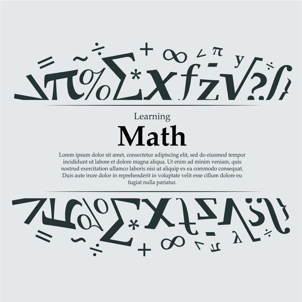 ilustração de fundo de capa de matemática vetor