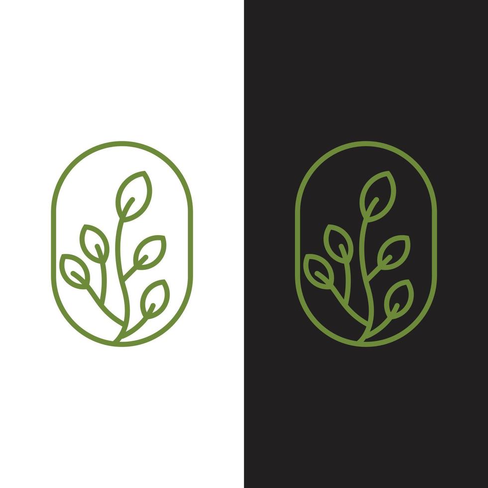 design de logotipo de planta tropical estilo minimalista vetor