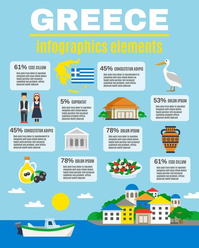 Elementos de infográficos de Grécia vetor