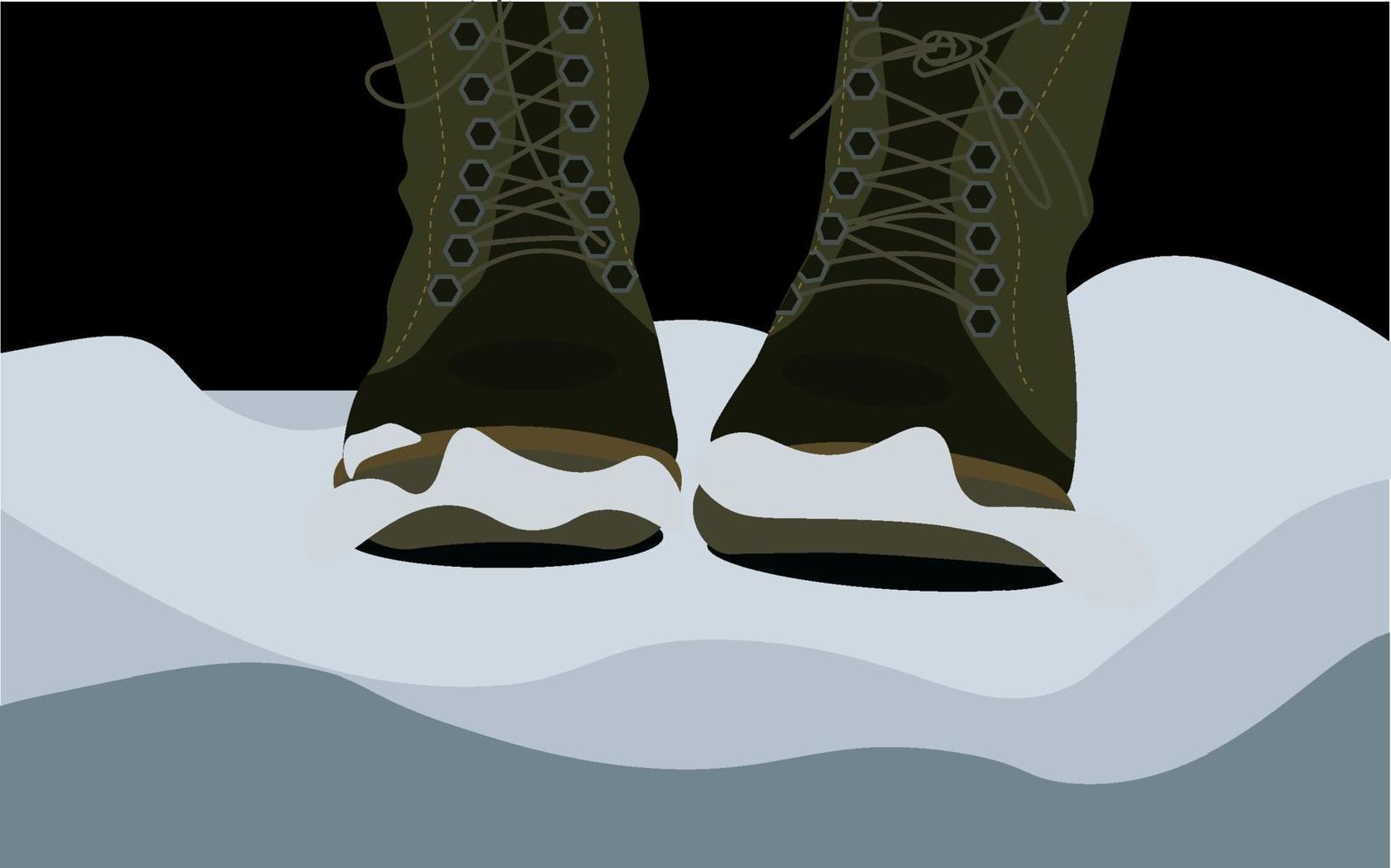 sapatos de inverno. botas quentes para invernos frios com neve. ilustração vetorial vetor