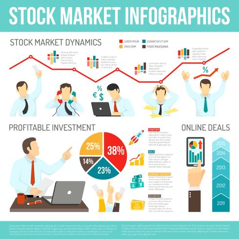 Infografia do mercado de ações vetor