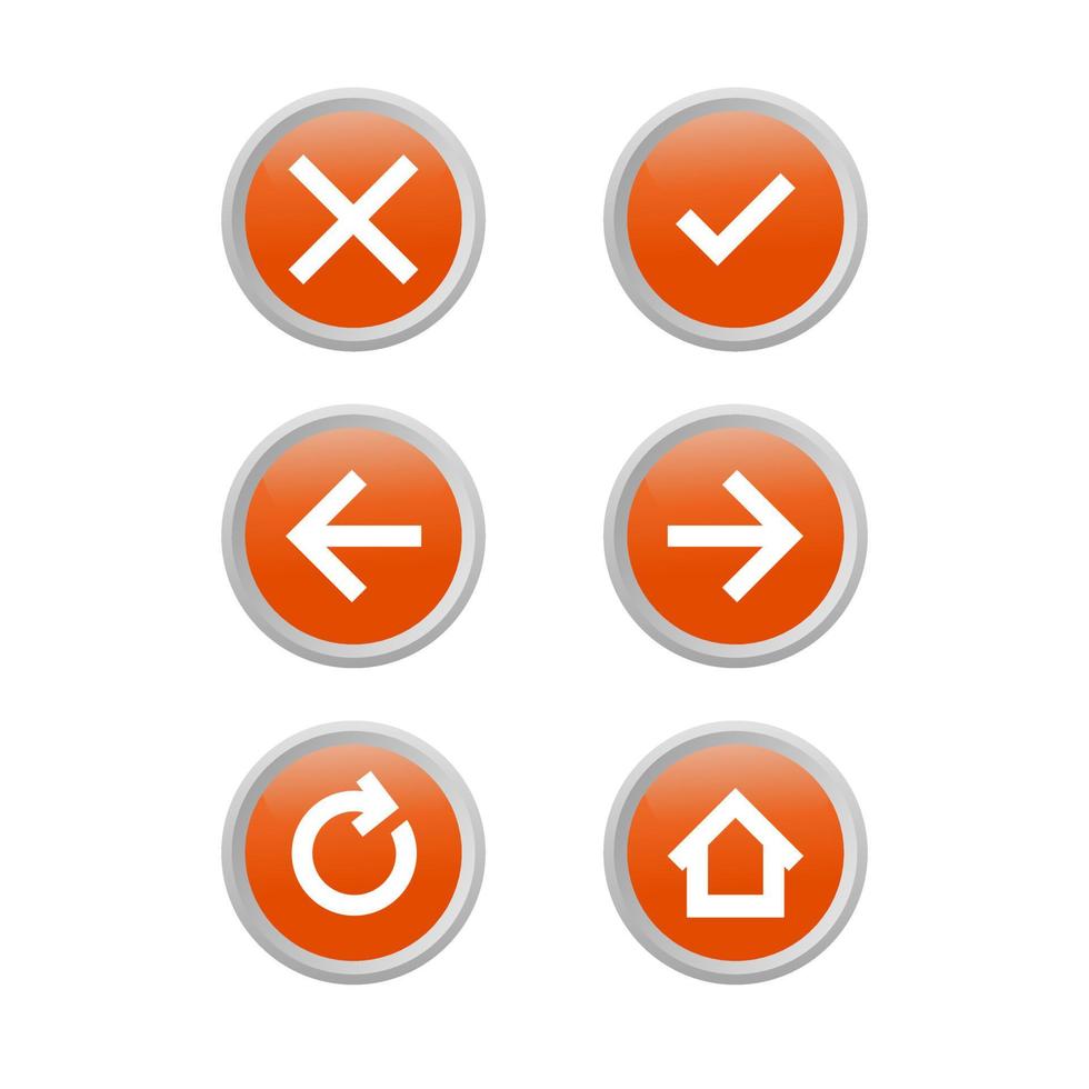 conjunto de ícones do botão do navegador do site vetor