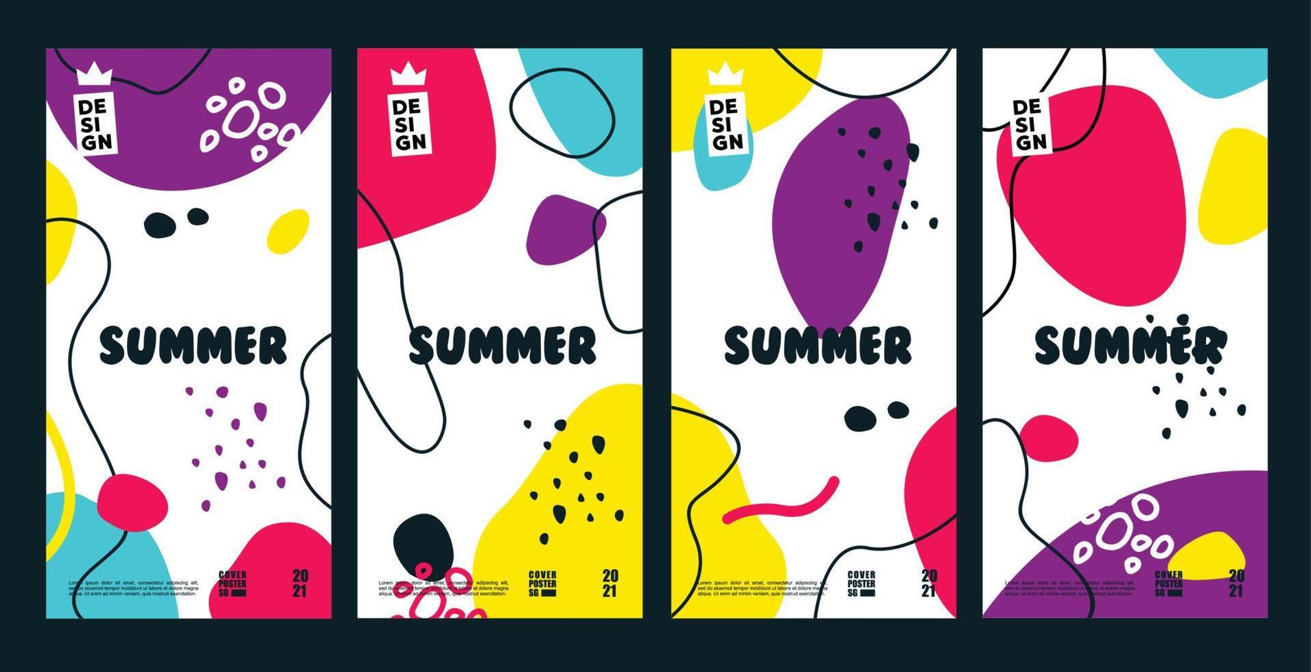 coleção elips summer baground vector design de fundos de cartazes de verão para cartazes, capas