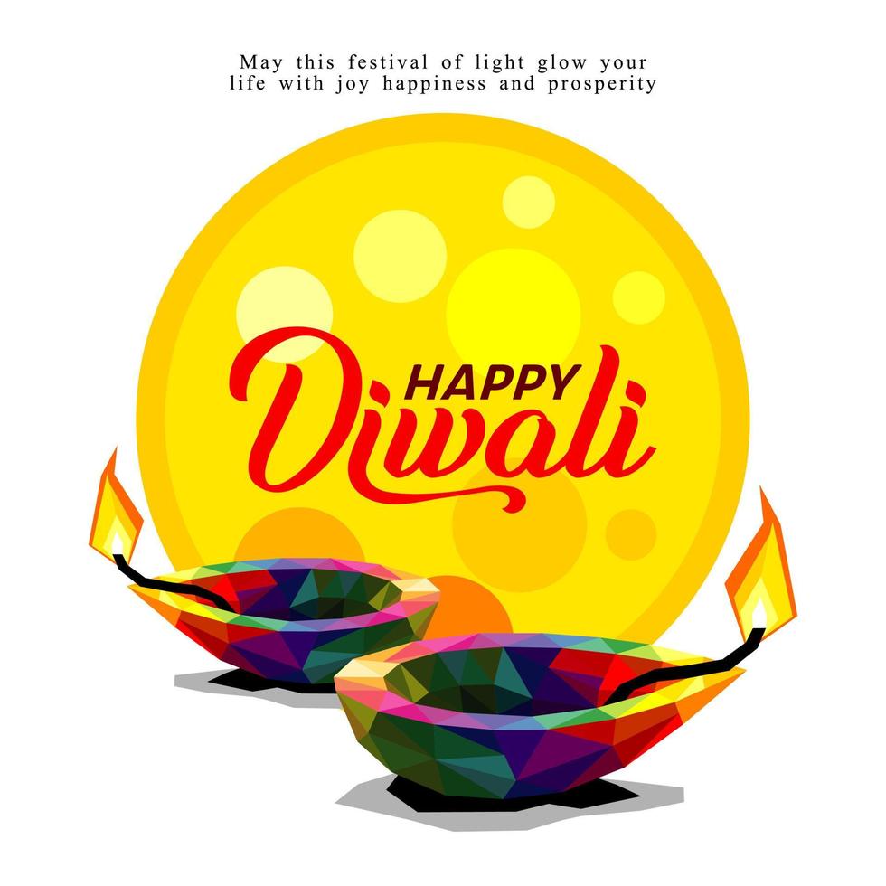ilustração de diwali para a celebração do vetor de tipografia do festival da comunidade hindu