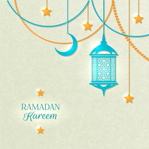 Cartaz da cor clara de Ramadan vetor