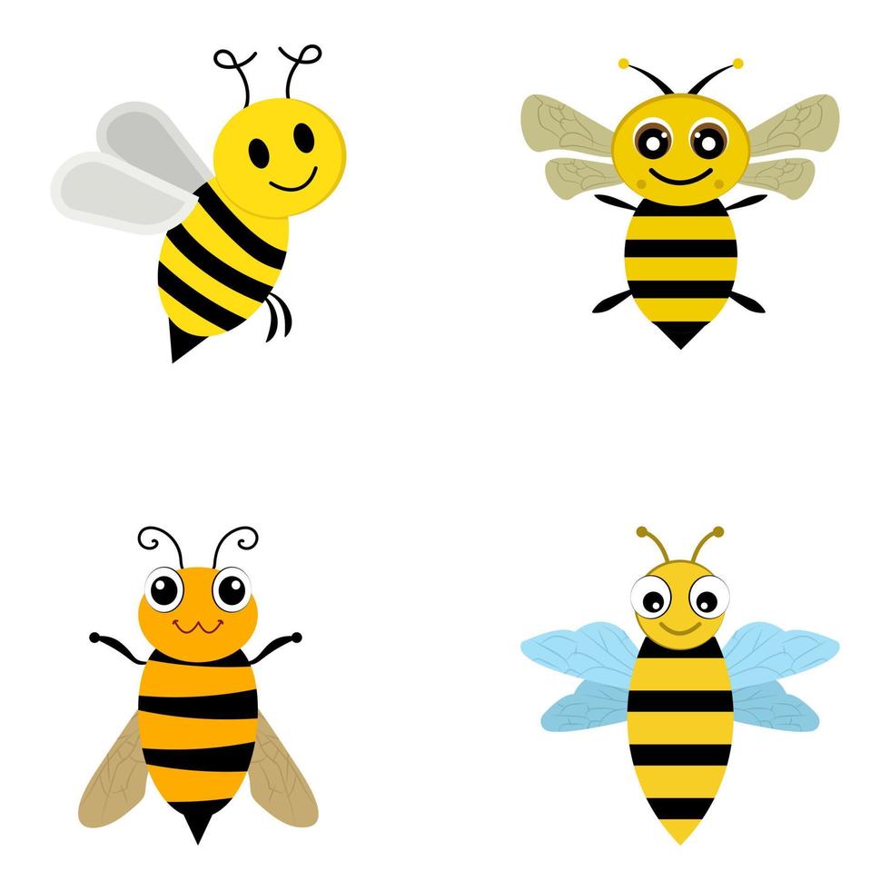 conceitos de abelha de desenho animado vetor