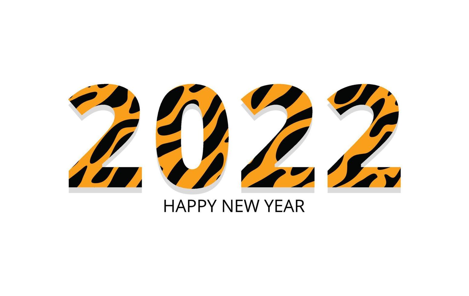 feliz ano novo de 2022, um padrão de pele de tigre, desenho vetorial vetor