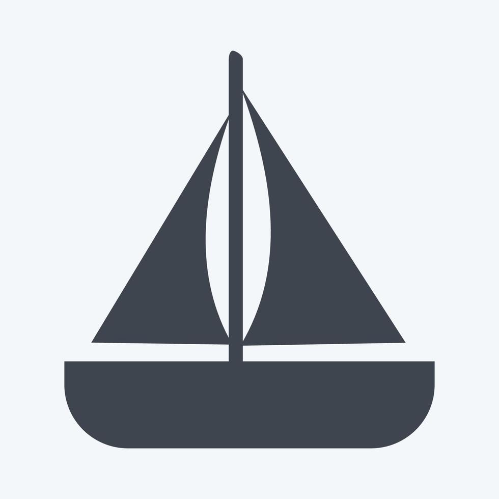 ícone barco de brinquedo - estilo glifo - ilustração simples vetor