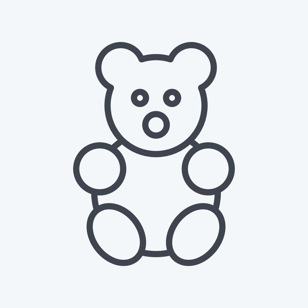 ícone de urso de pelúcia - estilo de linha - ilustração simples vetor